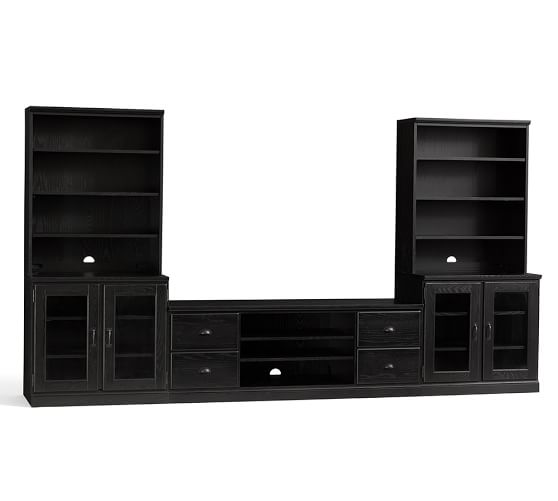 Printer's Large TV Stand With Towers Pottery Barn