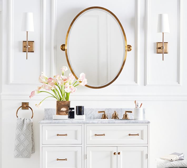 Kensington Pivot Oval Mirror Pottery Barn
