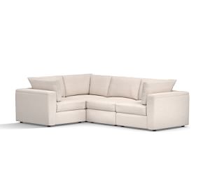 PB Air Square Arm Upholstered 5-Piece L-Shaped Sectional ...