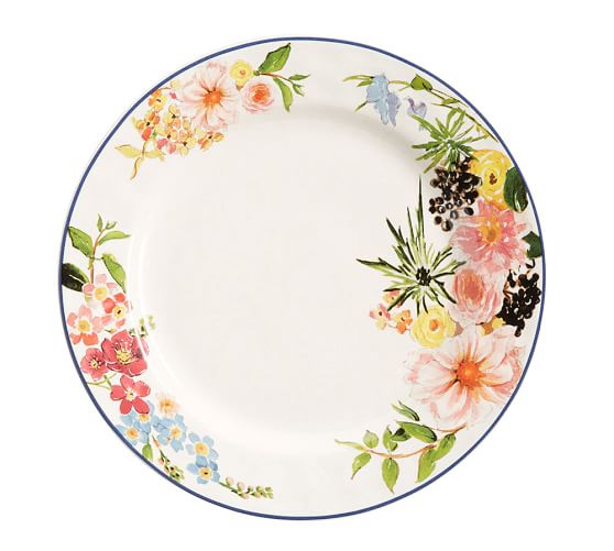 Floral Rim Dinner Plate, Set of 4 Pottery Barn