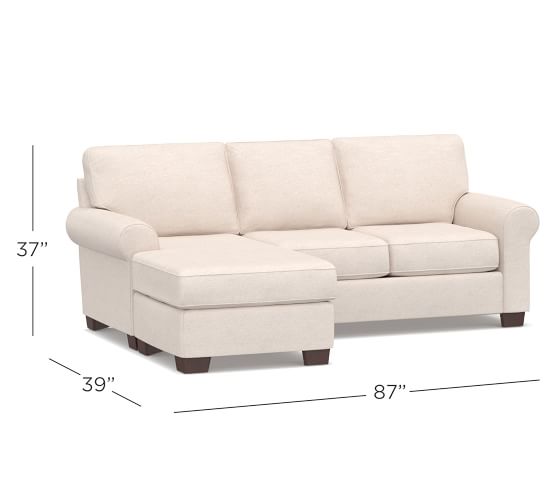 Buchanan Roll Arm Upholstered Sofa with Reversible Chaise Sectional