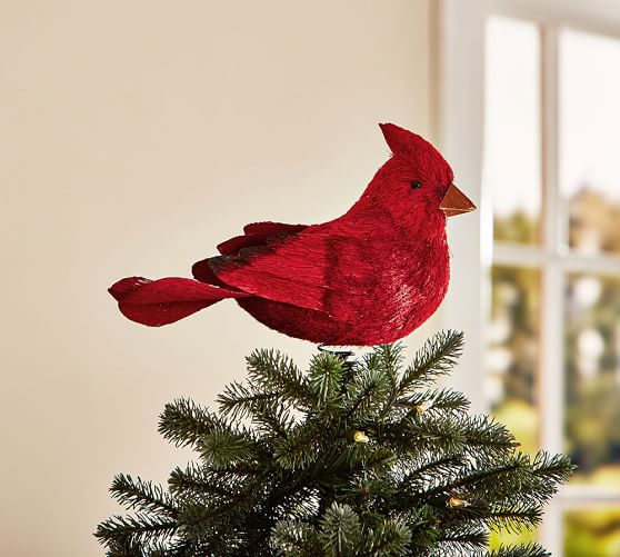 cardinal tree topper pottery barn cardinals christmas decorations