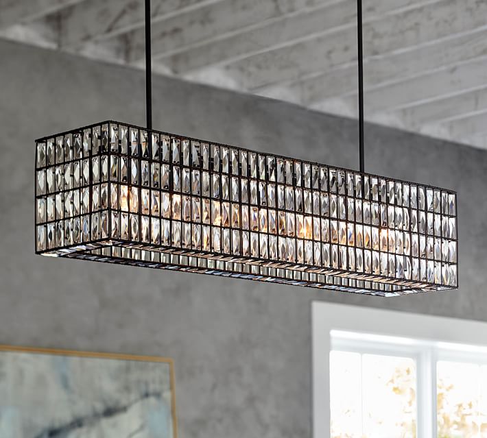 Adeline Crystal Rectangular Chandelier Pottery Barn