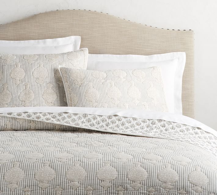 Rissa Reversible Block Print Quilt Sham Pottery Barn