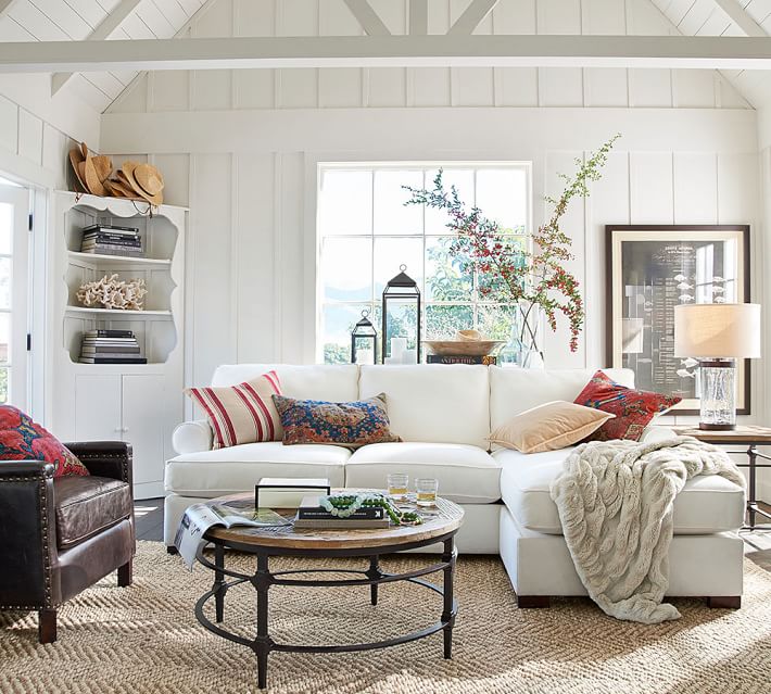 Ruched Faux Fur Throw Ivory Pottery Barn