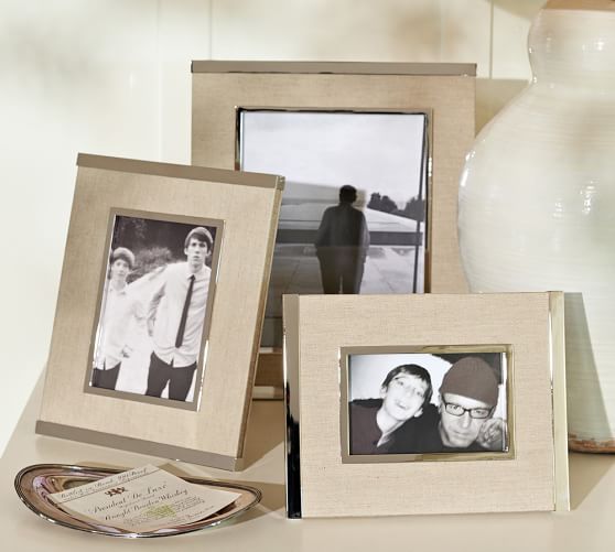 Silver & Linen Frames Pottery Barn