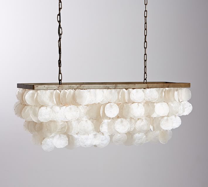 Capiz Rectangular Chandelier Pottery Barn