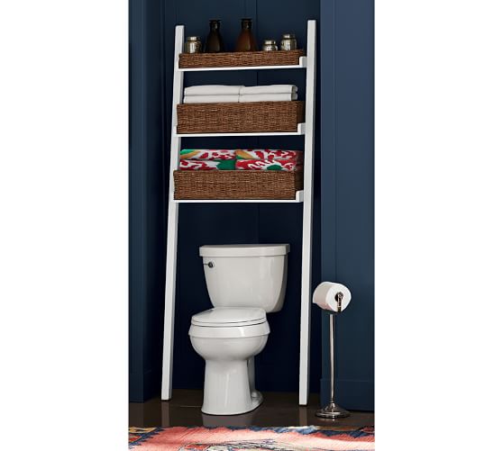 Ainsley OvertheToilet Ladder with Baskets Pottery Barn