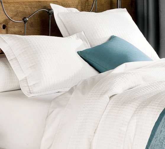 Cameron Organic Cotton Matelasse Duvet Cover, Twin, White Pottery Barn