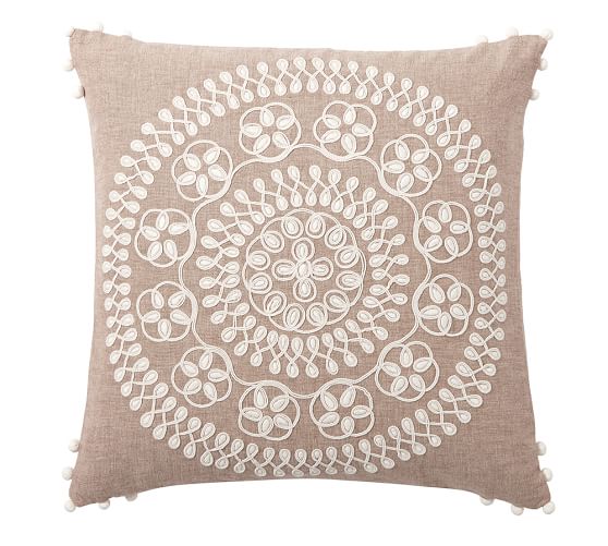 Somerset Medallion Embroidered Pillow Cover Pottery Barn