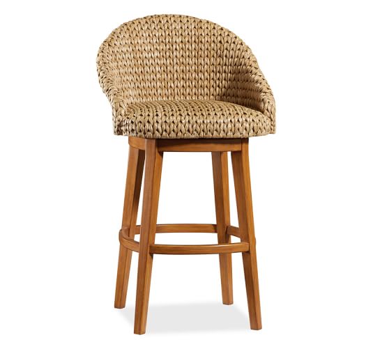 Seagrass Bucket Swivel Bar Stool | Pottery Barn