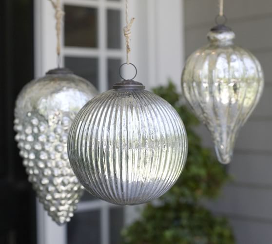 Oversized Mercury Glass Ornaments Pottery Barn