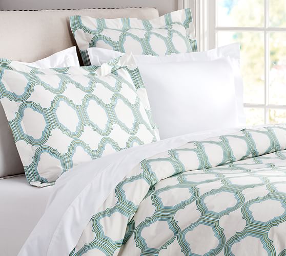 Molly Trellis Organic Duvet Cover & Sham Pottery Barn