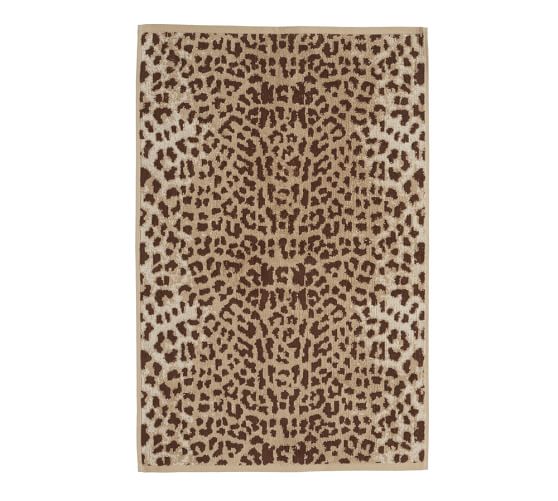 Leopard Jacquard 600-gram Weight Bath Towels | Pottery Barn