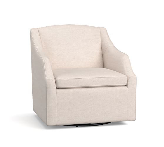 SoMa Emma Upholstered Swivel Armchair | Pottery Barn