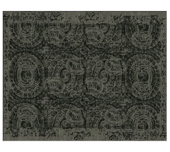 Bosworth Custom Printed Rug Charcoal Pottery Barn