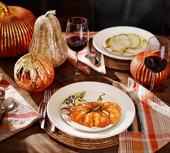Harvest Pumpkin Salad Plates, Set of 4 Pottery Barn
