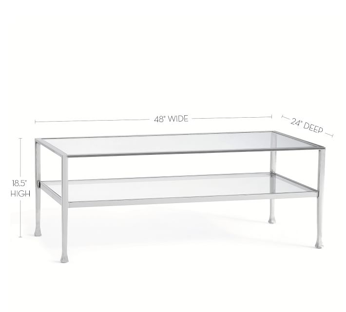Tanner Rectangular Coffee Table Polished Nickel Pottery Barn