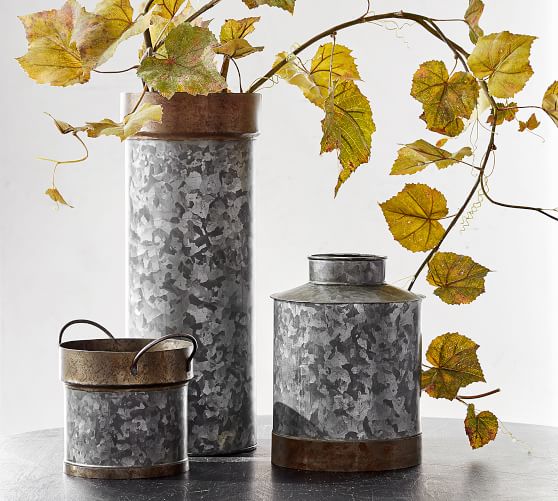 Galvanized Vases Pottery Barn