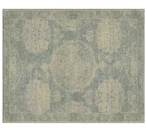 Barret Custom Printed Rug Porcelain Blue Pottery Barn
