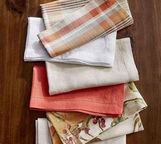 Harvest Pumpkin Napkins, Set of 4 Pottery Barn