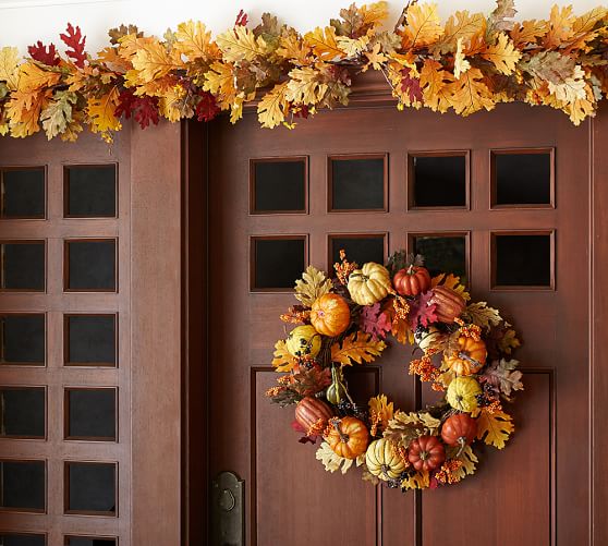 Faux Harvest Pumpkin Wreath Pottery Barn