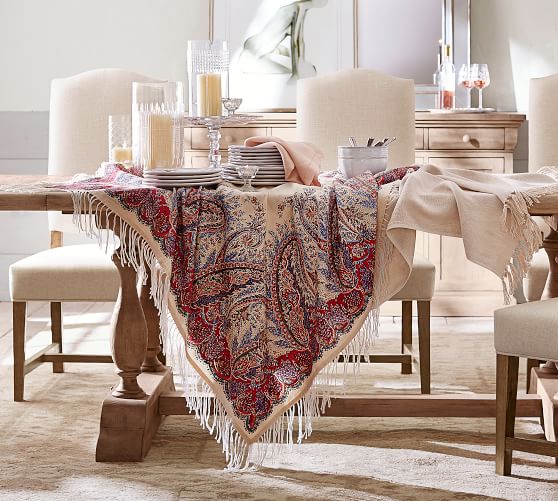 Sashi Fringed Table Throw Pottery Barn
