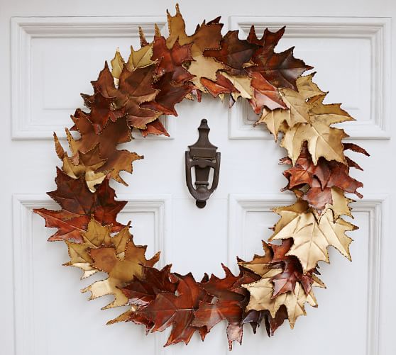 Metal Leaf Wreath | Pottery Barn