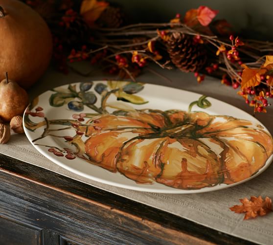 Harvest Pumpkin Platter | Pottery Barn