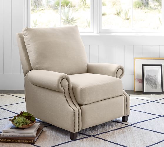 James Upholstered Recliner Pottery Barn