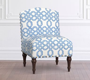 Lilly Pulitzer Monroe Upholstered Slipper Chair | Pottery Barn