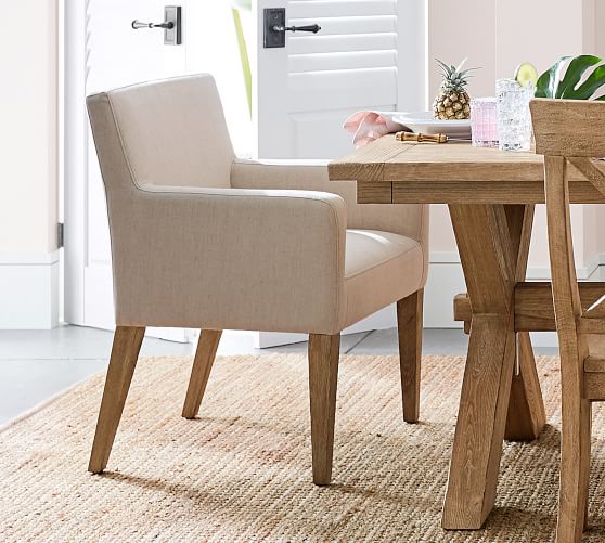 pb classic square upholstered dining chairs pottery barn