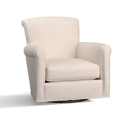 Irving Upholstered Swivel Rocker Pottery Barn