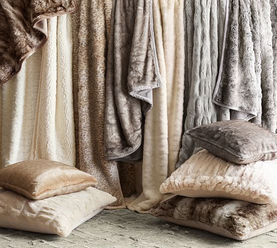 Faux Fur Pillow Cover Caramel Ombre Pottery Barn