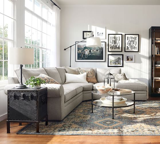 Sectional Sofas Couches Modular Pottery Barn Pearce Roll Arm Upholstered 3 Piece Per Sectional