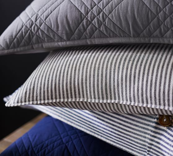 Wheaton Stripe Duvet Cover & Sham Gray Pottery Barn