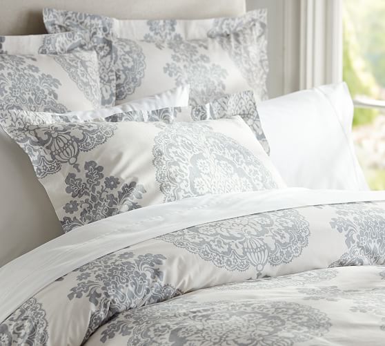 Lucianna Medallion Duvet Cover & Sham Gray Pottery Barn