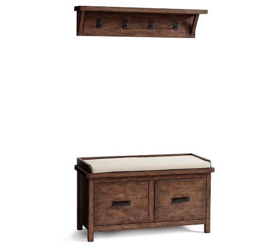 Mateo Entryway Bench & Wall Shelf