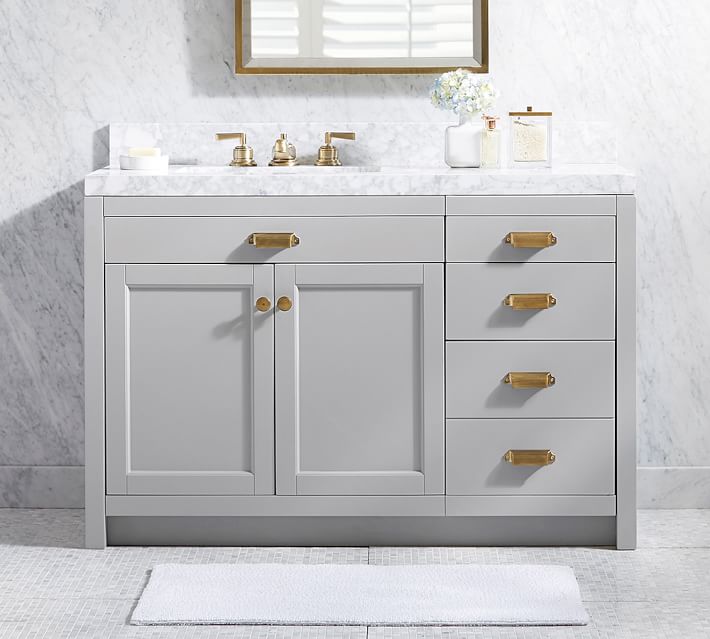 Davis Asymmetric Single Sink Vanity With Drawers Pottery Barn