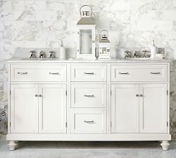 Double Sink Vanities Pottery Barn Custom Clic Double Sink Vanity With Doors Storage Carrara Marble