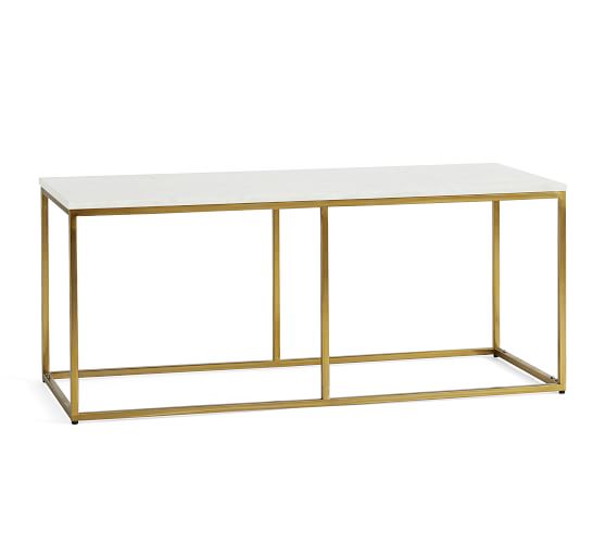Delaney Marble Rectangular Coffee Table Pottery Barn Scroll To Next Item