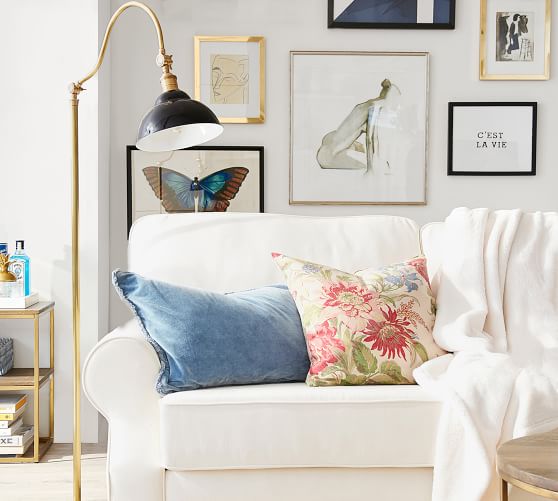 Fringe Velvet Lumbar Pillow Cover Pottery Barn