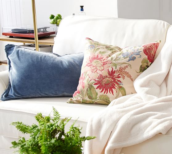 Fringe Velvet Lumbar Pillow Cover | Pottery Barn