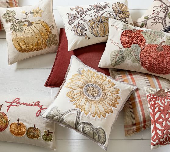 Gilded Pumpkin Palampore Lumbar Pillow Cover Pottery Barn