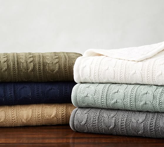 Cozy Cable Knit Throw Pottery Barn