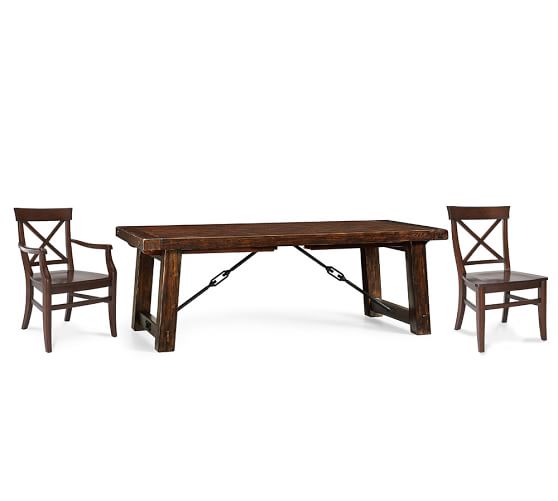 Benchwright Extending Table & Aaron Chair Dining Set Pottery Barn