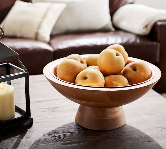 Copper and Wood Fruit Bowl Pottery Barn