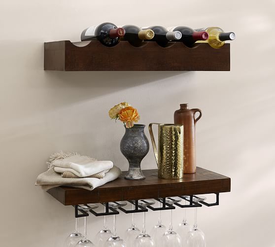 Rustic Wood Entertaining Shelves Pottery Barn