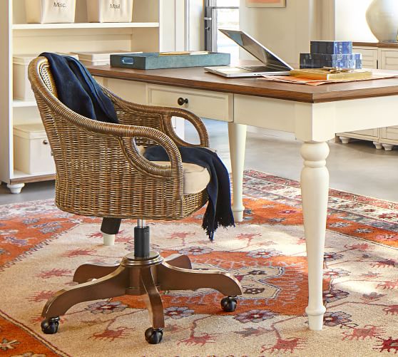 Wingate Rattan Swivel Desk Chair Pottery Barn Wingate Rattan Swivel Desk Chair