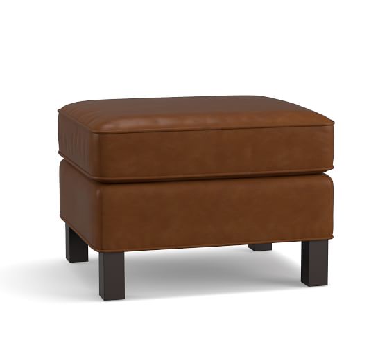 Tyler Leather Ottoman Pottery Barn